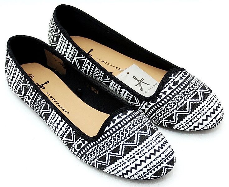 Sarcia.eu Schwarz und weiß - Ballerinas Aztekenmuster 37 EU Ballerina günstig online kaufen
