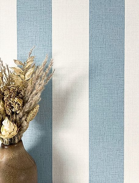 Newroom Vliestapete Junia Blue Tapete Streifentapete Streifen,Linien,Textil günstig online kaufen