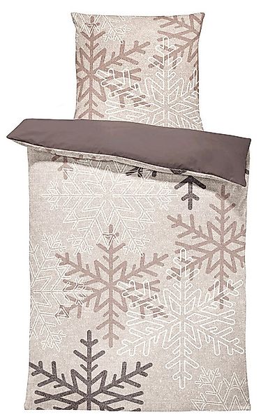 One Home Bettwäsche Winter Snowflakes, Biber, 2 teilig, Kristalle und Schne günstig online kaufen