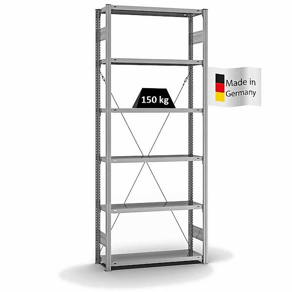 PROREGAL Fachbodenregal Stecksystem T-Profil Light-Duty Grundregal HxBxT 25 günstig online kaufen