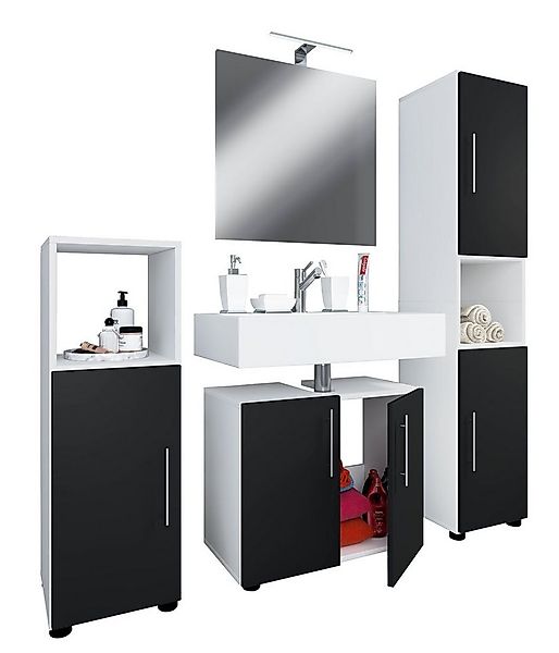 VCM Badmöbel-Set 4-tlg. Badmöbel Set Komplett Badschrank Flandu II günstig online kaufen