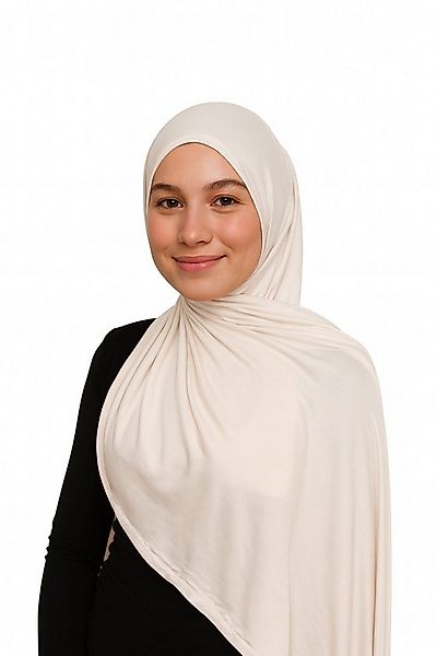 Aymasal Kopftuch Easy Jersey Hijab to-go Kopftuch Schal Lilienweiß Extra la günstig online kaufen
