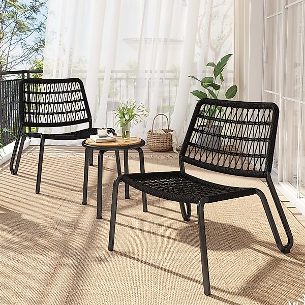 Merax Balkonset, (3-tlg.Gartenmöbel Gartenlounge, 3-tlg., Tischplatte günstig online kaufen