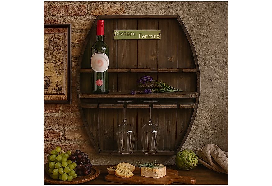 HTI-Living Wandregal Wandbar im Weinfass-Design, Stück 1-tlg., Weinhalter F günstig online kaufen