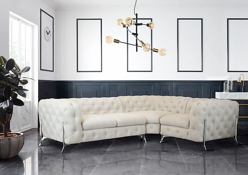 Home affaire Chesterfield-Sofa "Amaury L-Form" moderne Chersterfield-Optik, günstig online kaufen