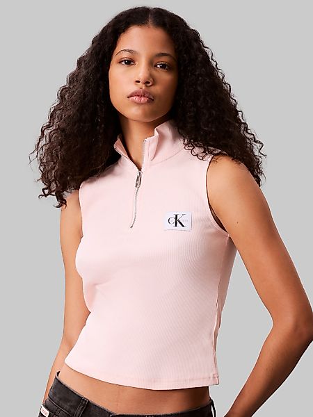 Calvin Klein Jeans Tanktop "A- WOVEN LABEL SL QZ TOP", Mit Rundhalsausschni günstig online kaufen