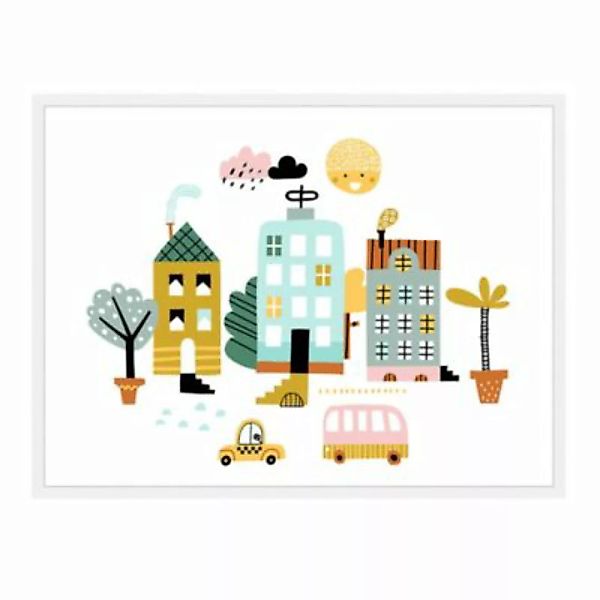 Milan Moon Wandbild Karton Stadt weiß Gr. 40 x 50 günstig online kaufen