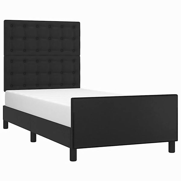 vidaXL Bett Bettgestell mit Kopfteil Schwarz 80x200 cm Kunstleder günstig online kaufen