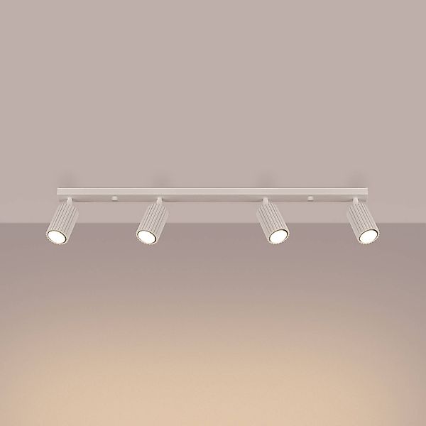 Deckenstrahler Karbon, beige, Länge 81 cm, Aluminium, 4-flg. günstig online kaufen