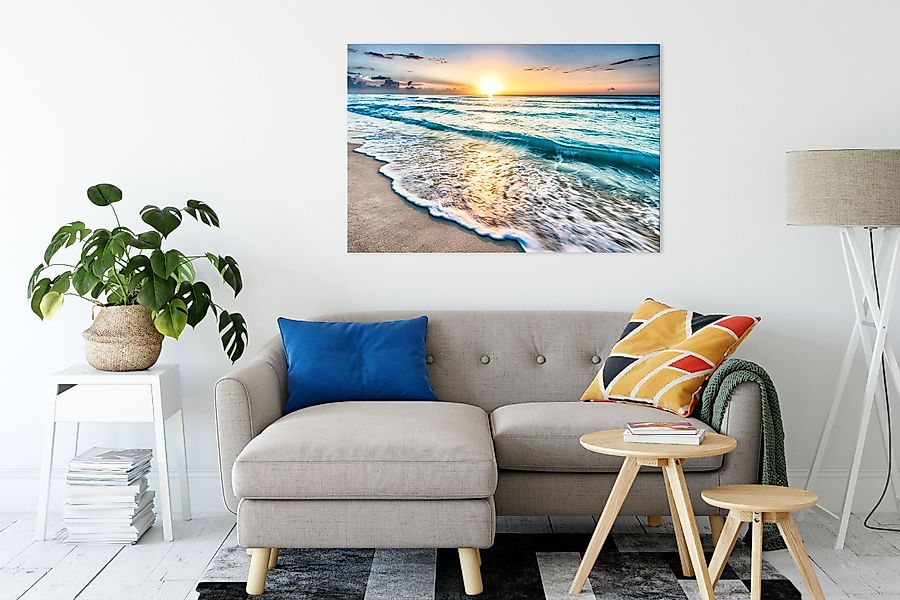 Pixxprint Leinwandbild Meer bei Sonnenuntergang, Meer günstig online kaufen