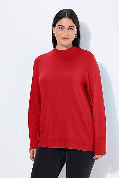 Ulla Popken Strickpullover Pullover Stehkragen Langarm Rippbündchen günstig online kaufen