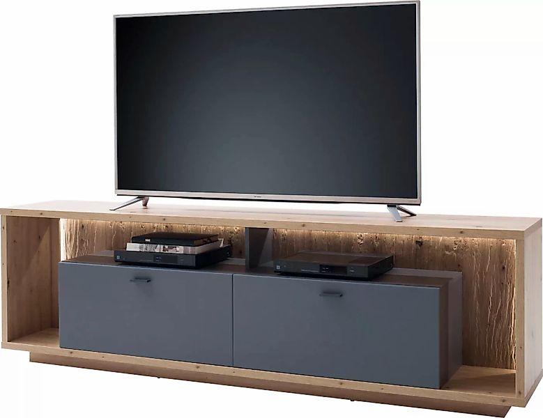 MCA furniture Lowboard "Lizzano", TV Möbel für TV bis 80 Zoll mit 3D Rückwa günstig online kaufen