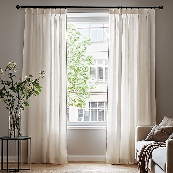 Deconovo Vorhang Halbtransparent Gardinen mit Kräuselband günstig online kaufen
