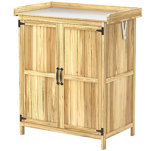Outsunny Gartenschrank Holz, Geräteschuppen wetterfest 74x43x88cm, Geräteha günstig online kaufen