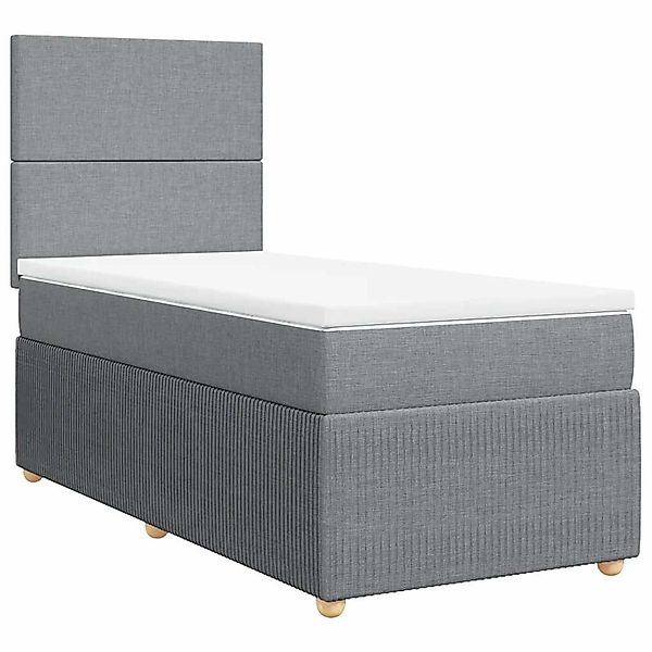 vidaXL Boxspringbett mit Matratze Hellgrau 80x200 cm Stoff 3291876 günstig online kaufen