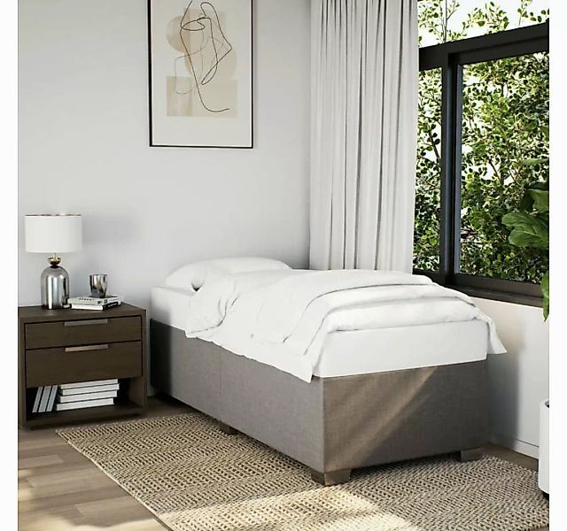 vidaXL Bett, Bettgestell ohne Matratze Taupe 90x190 cm Stoff günstig online kaufen