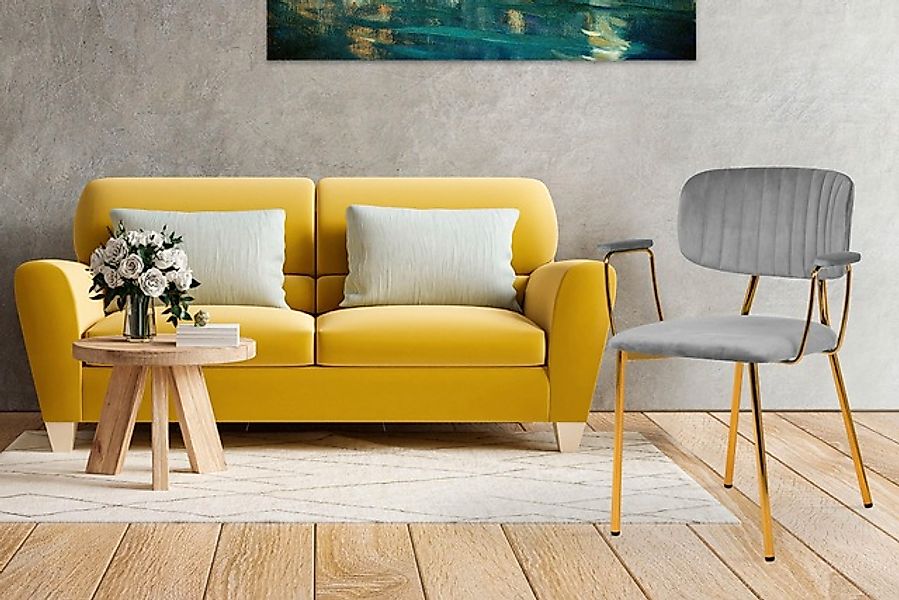 Kayoom 4-Fußstuhl »Stuhl Kian 225 2er-Set, Gestell aus Edelstahl, Rückenpol günstig online kaufen