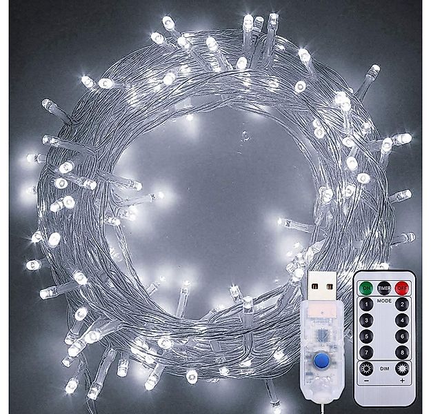 Qualra Lichterkette 50/100LEDs Außen Innen Lichterkette USB 8 Modi Weihnach günstig online kaufen