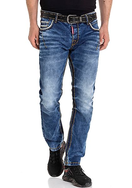 Cipo & Baxx Gerade Jeans Regular mit auffälligen Kontrastnähten günstig online kaufen