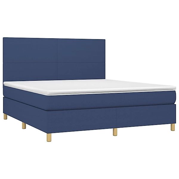 vidaXL Boxspringbett mit Matratze & LED Blau 160x200 cm Stoff 3135291 günstig online kaufen