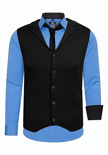 Rusty Neal Langarmhemd bestehend aus Hemd, Weste und Krawatte günstig online kaufen