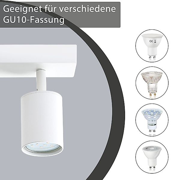 ZMH LED Deckenstrahler Retro Deckenleuchte Weiß/Schwarz günstig online kaufen