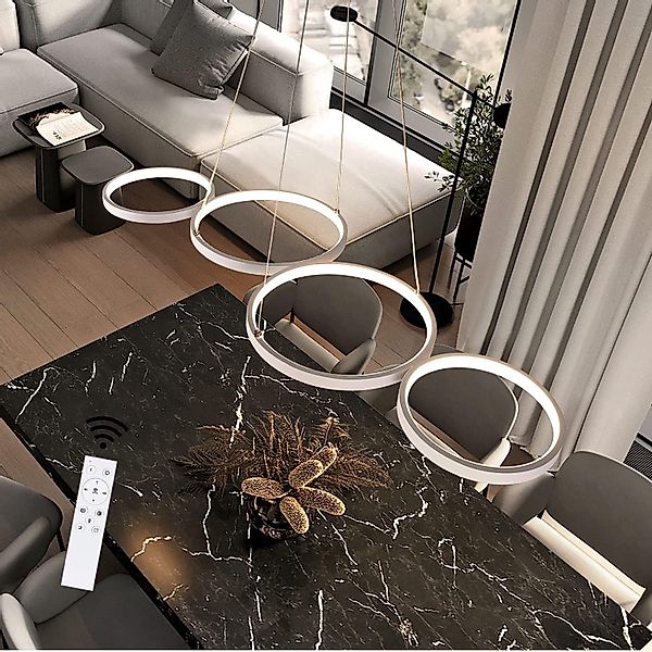 ZMH LED Pendelleuchte Wohnzimmer Modern 4 günstig online kaufen
