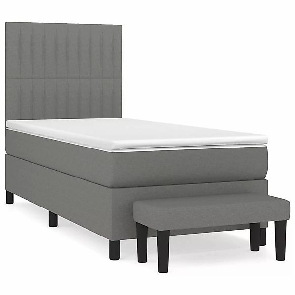 vidaXL Boxspringbett mit Matratze Dunkelgrau 80x200 cm Stoff1378147 günstig online kaufen