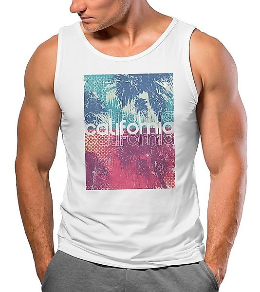 Neverless Tanktop Herren Tank-Top California Palmen Sommer Foto Print Aufdr günstig online kaufen