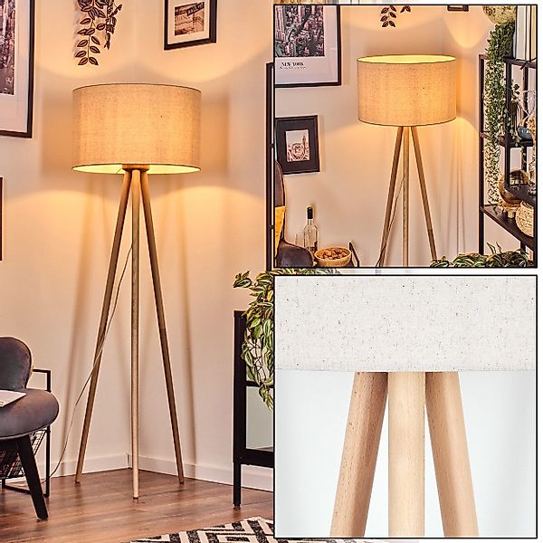 hofstein Stehlampe Stehlampe mit Holzfuß und günstig online kaufen
