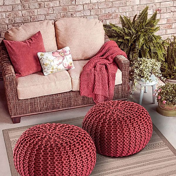 Amagohome Sitzhocker Pouf Outdoor ø 55 o. 45cm Bodenkissen Sitzpouf Hocker günstig online kaufen