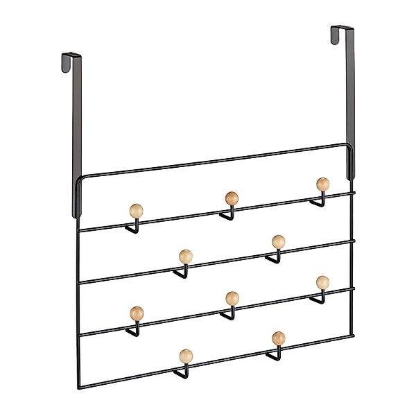 relaxdays Türgarderobe Schwarze Türgarderobe 10 Haken günstig online kaufen