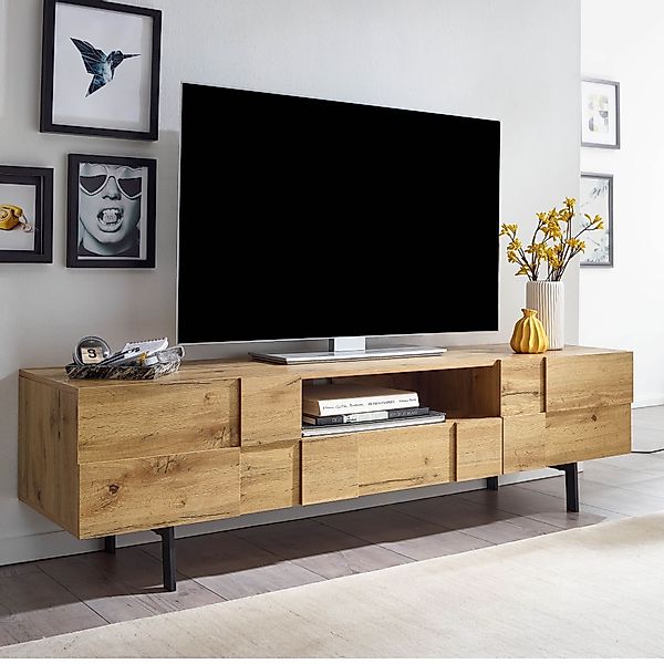 Wohnling Lowboard WL6.581 (Holz Eiche-Dekor 160x46x43 günstig online kaufen