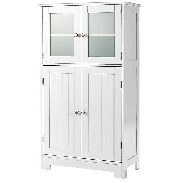 KOMFOTTEU Hochschrank Küchenschrank mit 4 Ebenen & Glastüren, 60 x 30 x 109 günstig online kaufen