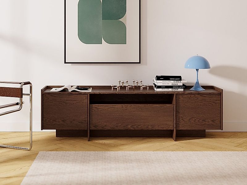 Beautysofa TV-Schrank JUNI mit 3 Türen und offener Ablage (Push-to-Open-Fun günstig online kaufen