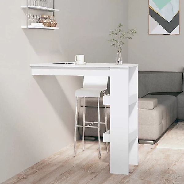 Vidaxl Wand-bartisch Hochglanz-weiß 102x45x103,5 Cm Holzwerkstoff günstig online kaufen