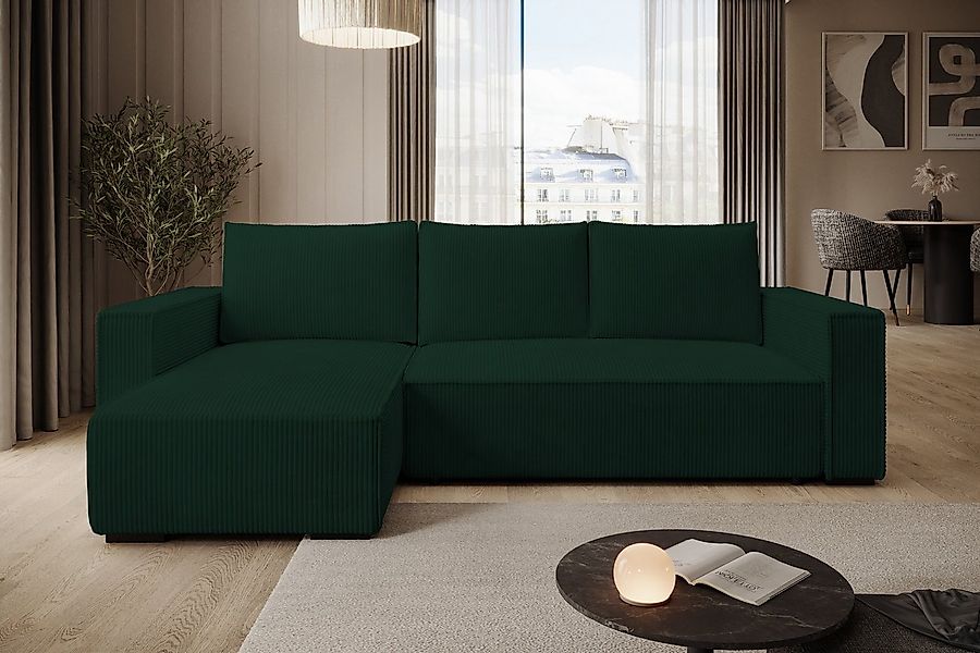 storez24 Ecksofa Letto, mit Bettkasten und Schlaffunktion, Cordstoff, L-For günstig online kaufen