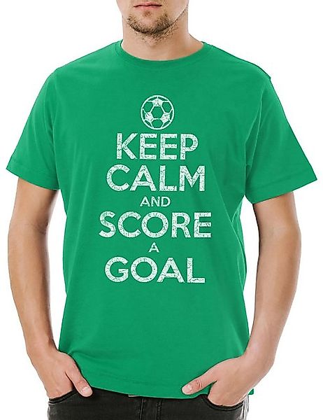 Urban Backwoods Print-Shirt Keep Calm And Score A Goal Herren T-Shirt Fussb günstig online kaufen