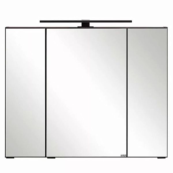 Spiegelschrank 80 cm mit LED-Aufbauleuchte in dunkelgrau MARLING-03, B/H/T günstig online kaufen