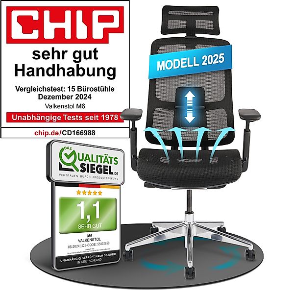 VALKENSTOL Bürostuhl VALKENSTOL M6 Ergonomischer Chefsessel günstig online kaufen