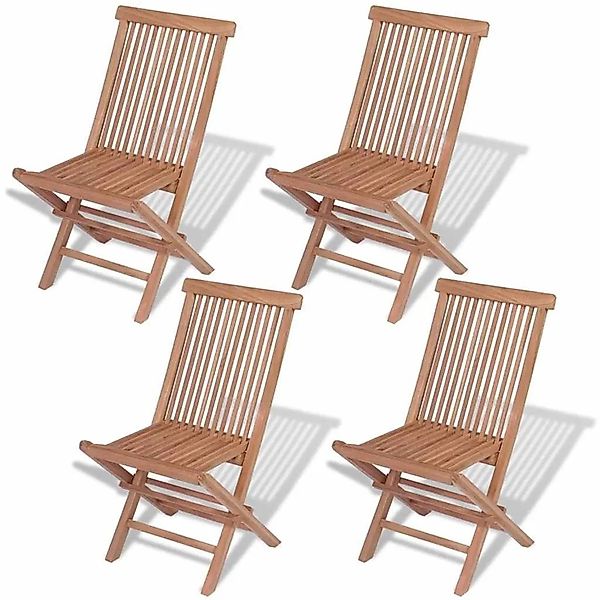 vidaXL Klappbare Gartenstühle 4 Stk Massivholz Teak 43040 günstig online kaufen