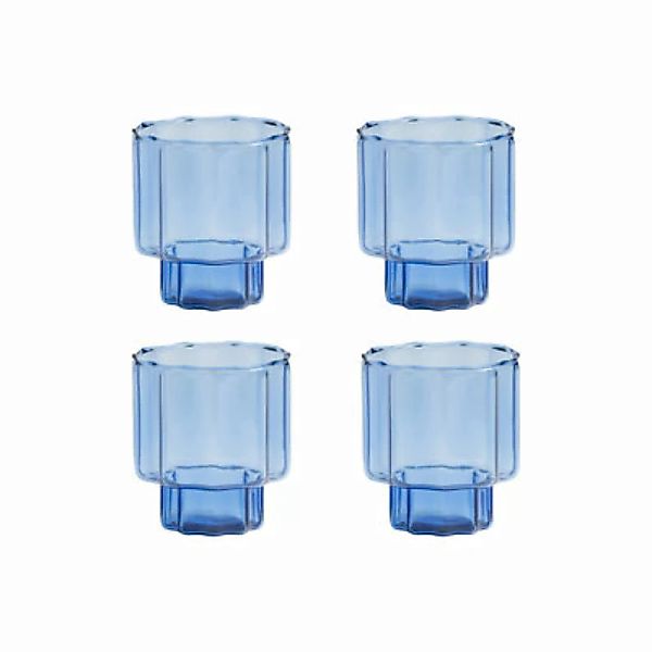 Glas Bloom glas blau / 4er-Set - & klevering - Blau günstig online kaufen