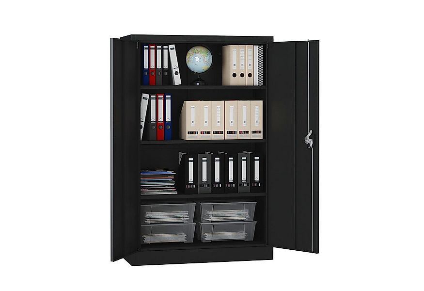 Midori Aktenschrank (1-St) Büroschrank Schloss Stahlschrank abschließbar 3 günstig online kaufen