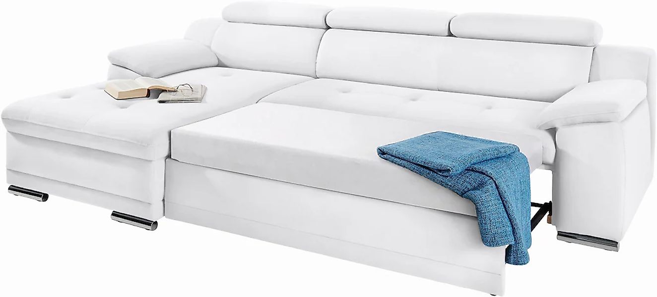 sit&more Ecksofa "Andiamo L-Form" wahlweise mit Bettfunktion, inklusive Kop günstig online kaufen