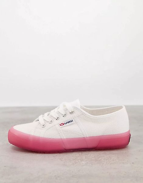 Superga – 2750 Cotu – Sneaker in Weiß/Rosa mit transparenter Sohle-Mehrfarb günstig online kaufen