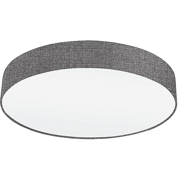 Graue Deckenlampe Pasteri mit Leinenschirm 57 cm günstig online kaufen