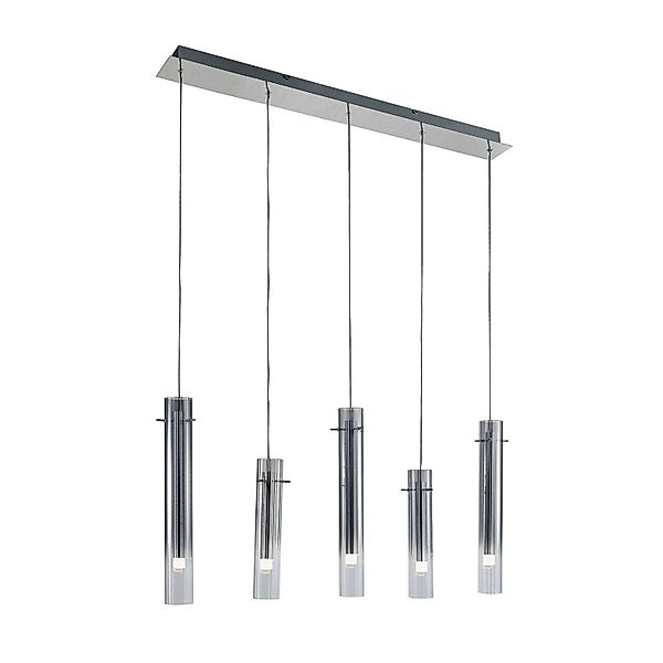 Lucande LED Pendelleuchte Korvitha 10020072 Dimmbar Modern in Alu aus Glas günstig online kaufen
