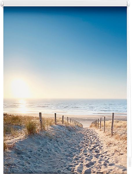 Seitenzugrollo Klemmfix Motiv Ostseestrand, LICHTBLICK ORIGINAL, Lichtschut günstig online kaufen