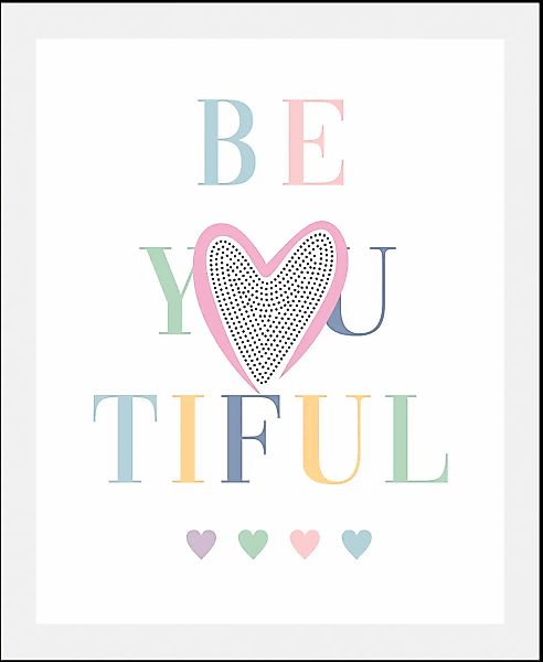 queence Bild "Be-You-Tiful" Schriftzüge 1 Stk. tlg. gerahmt günstig online kaufen