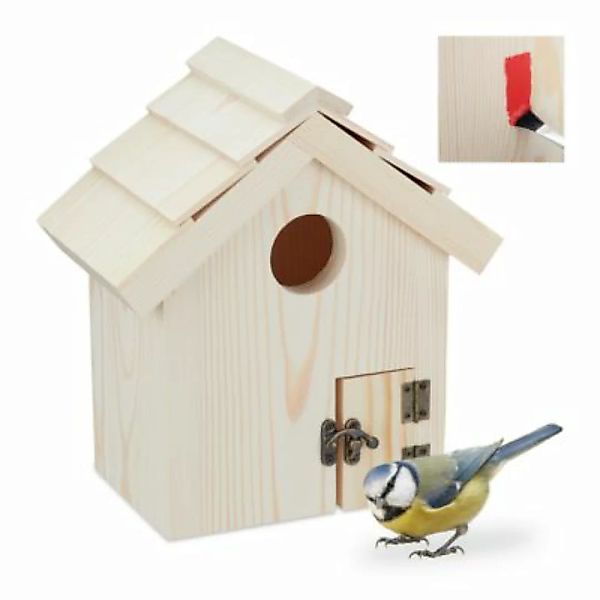 relaxdays Vogelhaus aus Holz natur günstig online kaufen